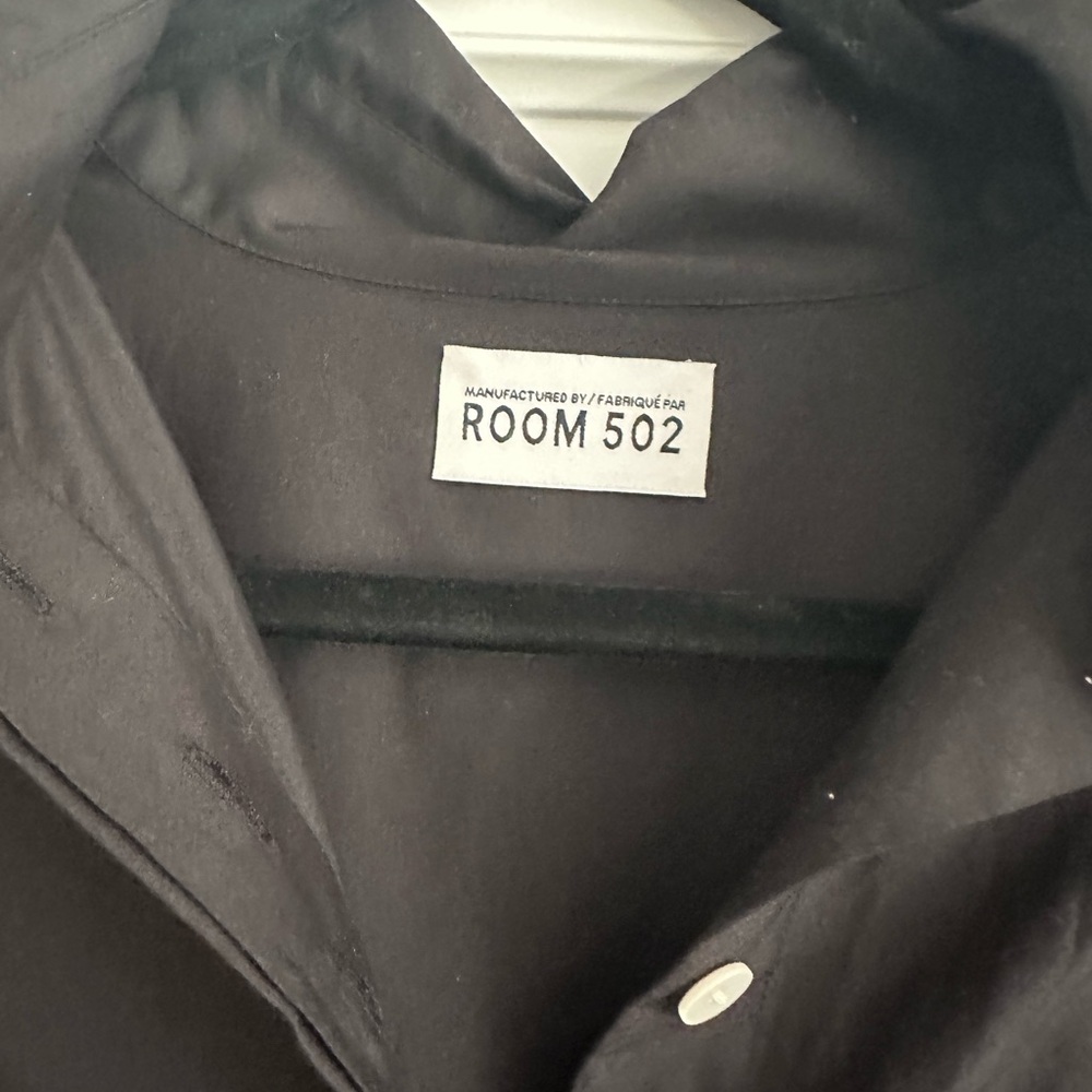Room 502 Button-Front Black Long Sleeve Shirt Dress - Picture 2 of 10
